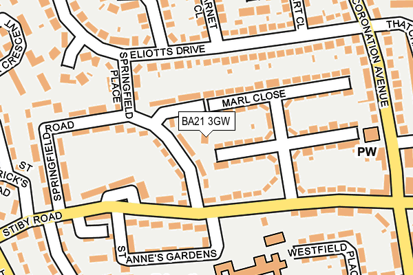 BA21 3GW map - OS OpenMap – Local (Ordnance Survey) BA21 3GW map - OS OpenMap – Local (Ordnance Survey)