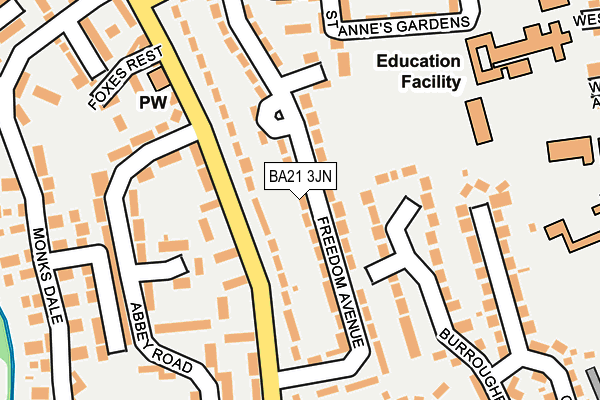 BA21 3JN map - OS OpenMap – Local (Ordnance Survey) BA21 3JN map - OS OpenMap – Local (Ordnance Survey)