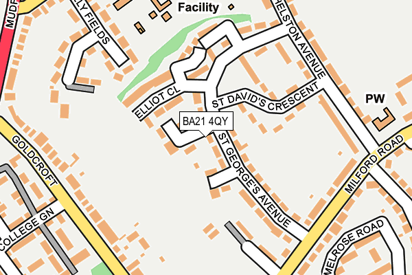 BA21 4QY map - OS OpenMap – Local (Ordnance Survey) BA21 4QY map - OS OpenMap – Local (Ordnance Survey)