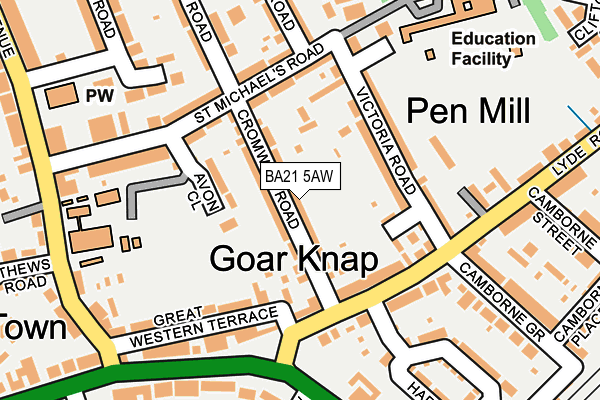 BA21 5AW map - OS OpenMap – Local (Ordnance Survey) BA21 5AW map - OS OpenMap – Local (Ordnance Survey)