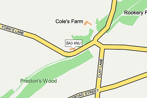 BA3 4NU map - OS OpenMap – Local (Ordnance Survey) BA3 4NU map - OS OpenMap – Local (Ordnance Survey)
