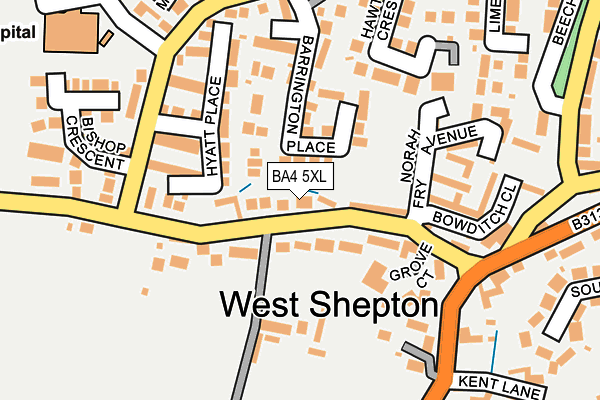 BA4 5XL map - OS OpenMap – Local (Ordnance Survey)