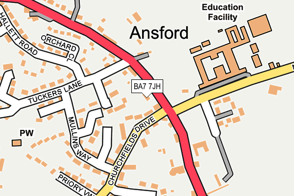 BA7 7JH map - OS OpenMap – Local (Ordnance Survey) BA7 7JH map - OS OpenMap – Local (Ordnance Survey)
