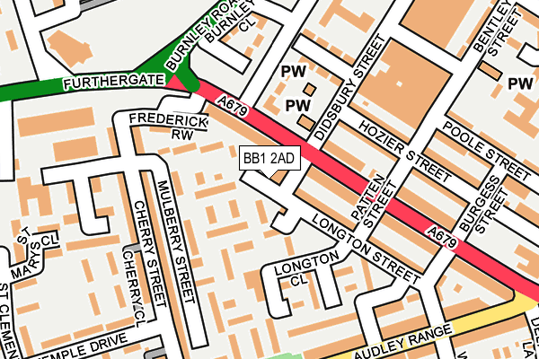 BB1 2AD map - OS OpenMap – Local (Ordnance Survey) BB1 2AD map - OS OpenMap – Local (Ordnance Survey)