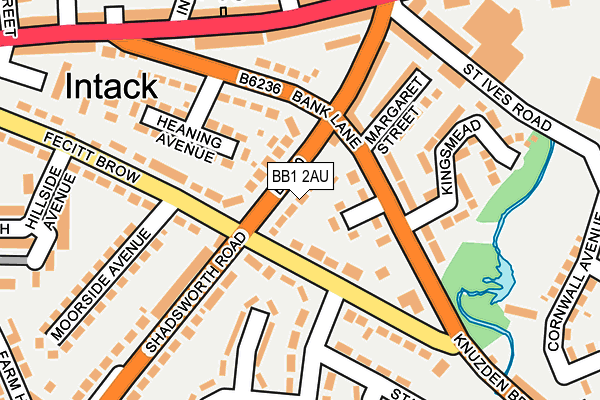 BB1 2AU map - OS OpenMap – Local (Ordnance Survey) BB1 2AU map - OS OpenMap – Local (Ordnance Survey)