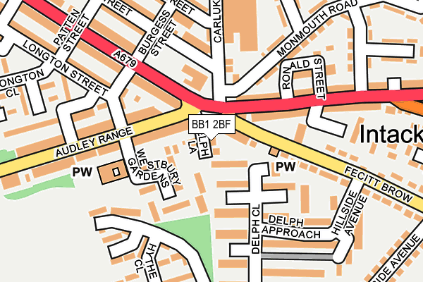 BB1 2BF map - OS OpenMap – Local (Ordnance Survey) BB1 2BF map - OS OpenMap – Local (Ordnance Survey)