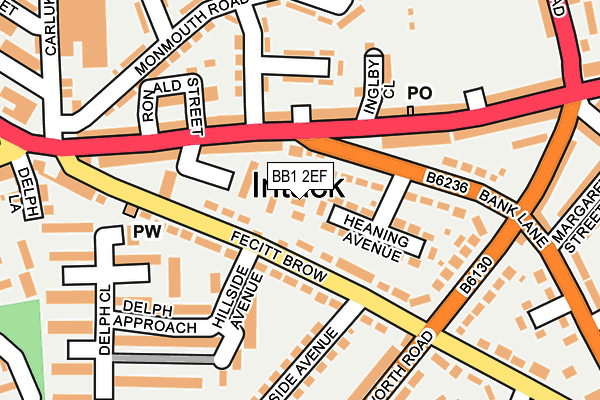 BB1 2EF map - OS OpenMap – Local (Ordnance Survey) BB1 2EF map - OS OpenMap – Local (Ordnance Survey)