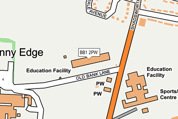 BB1 2PW map - OS OpenMap – Local (Ordnance Survey) BB1 2PW map - OS OpenMap – Local (Ordnance Survey)