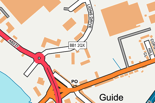 BB1 2QX map - OS OpenMap – Local (Ordnance Survey) BB1 2QX map - OS OpenMap – Local (Ordnance Survey)