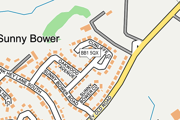 BB1 5QX map - OS OpenMap – Local (Ordnance Survey) BB1 5QX map - OS OpenMap – Local (Ordnance Survey)