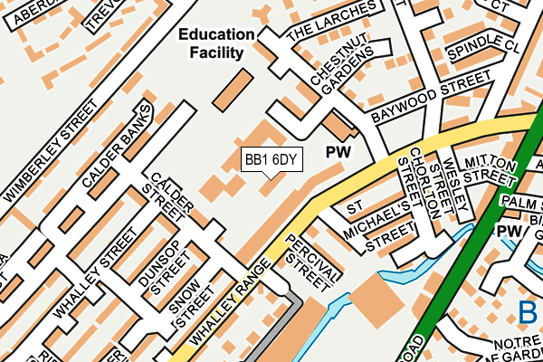 BB1 6DY map - OS OpenMap – Local (Ordnance Survey) BB1 6DY map - OS OpenMap – Local (Ordnance Survey)