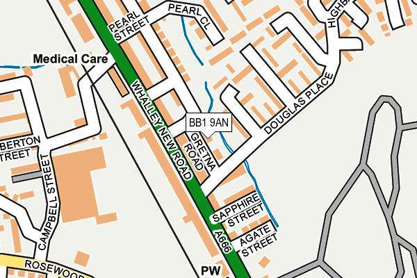 BB1 9AN map - OS OpenMap – Local (Ordnance Survey) BB1 9AN map - OS OpenMap – Local (Ordnance Survey)