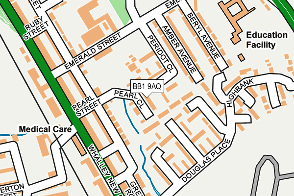 BB1 9AQ map - OS OpenMap – Local (Ordnance Survey) BB1 9AQ map - OS OpenMap – Local (Ordnance Survey)