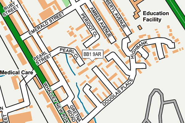 BB1 9AR map - OS OpenMap – Local (Ordnance Survey) BB1 9AR map - OS OpenMap – Local (Ordnance Survey)