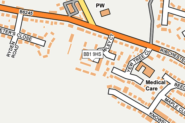 BB1 9HS map - OS OpenMap – Local (Ordnance Survey) BB1 9HS map - OS OpenMap – Local (Ordnance Survey)