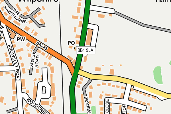 BB1 9LA map - OS OpenMap – Local (Ordnance Survey) BB1 9LA map - OS OpenMap – Local (Ordnance Survey)