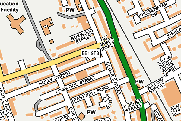 BB1 9TB map - OS OpenMap – Local (Ordnance Survey) BB1 9TB map - OS OpenMap – Local (Ordnance Survey)