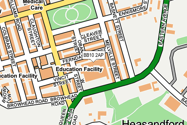 BB10 2AP map - OS OpenMap – Local (Ordnance Survey)