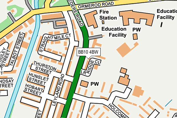 BB10 4BW map - OS OpenMap – Local (Ordnance Survey) BB10 4BW map - OS OpenMap – Local (Ordnance Survey)