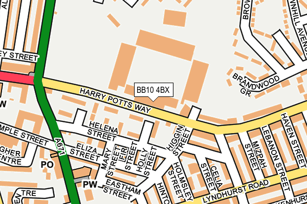 BB10 4BX map - OS OpenMap – Local (Ordnance Survey) BB10 4BX map - OS OpenMap – Local (Ordnance Survey)