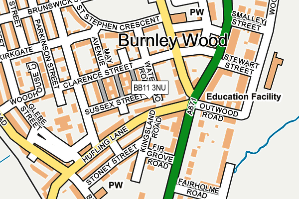 BB11 3NU map - OS OpenMap – Local (Ordnance Survey)