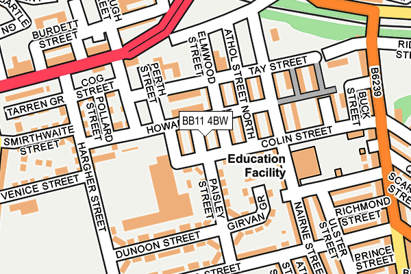 BB11 4BW map - OS OpenMap – Local (Ordnance Survey) BB11 4BW map - OS OpenMap – Local (Ordnance Survey)