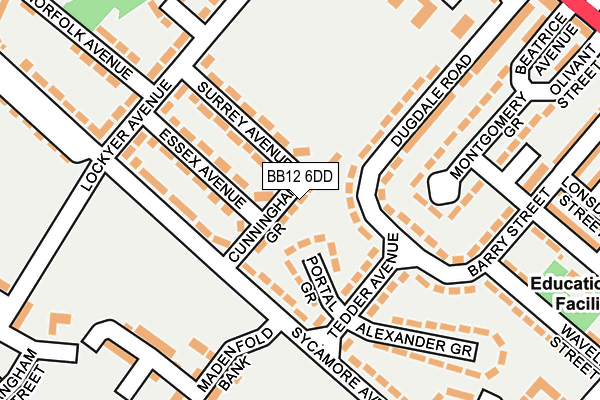 BB12 6DD map - OS OpenMap – Local (Ordnance Survey) BB12 6DD map - OS OpenMap – Local (Ordnance Survey)