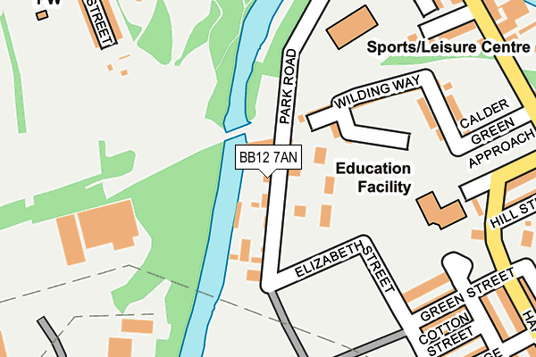 BB12 7AN map - OS OpenMap – Local (Ordnance Survey) BB12 7AN map - OS OpenMap – Local (Ordnance Survey)