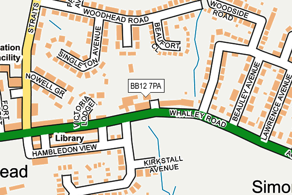BB12 7PA map - OS OpenMap – Local (Ordnance Survey) BB12 7PA map - OS OpenMap – Local (Ordnance Survey)