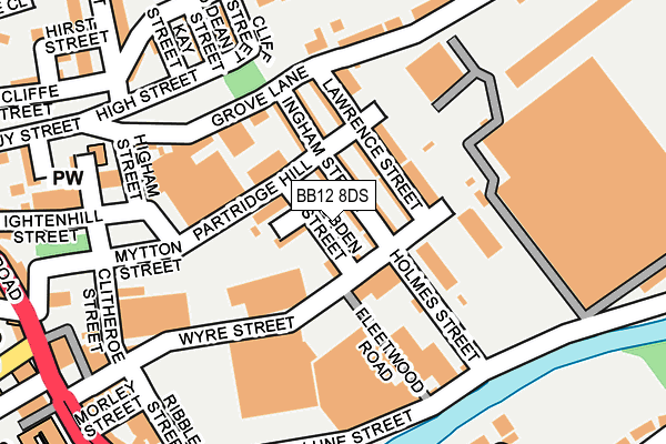 BB12 8DS map - OS OpenMap – Local (Ordnance Survey) BB12 8DS map - OS OpenMap – Local (Ordnance Survey)