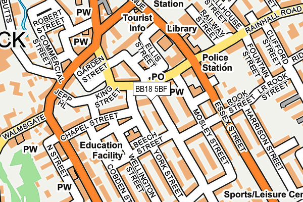 BB18 5BF map - OS OpenMap – Local (Ordnance Survey) BB18 5BF map - OS OpenMap – Local (Ordnance Survey)