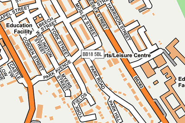 BB18 5BL map - OS OpenMap – Local (Ordnance Survey) BB18 5BL map - OS OpenMap – Local (Ordnance Survey)