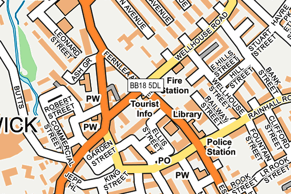 BB18 5DL map - OS OpenMap – Local (Ordnance Survey) BB18 5DL map - OS OpenMap – Local (Ordnance Survey)