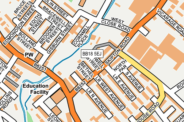 BB18 5EJ map - OS OpenMap – Local (Ordnance Survey) BB18 5EJ map - OS OpenMap – Local (Ordnance Survey)