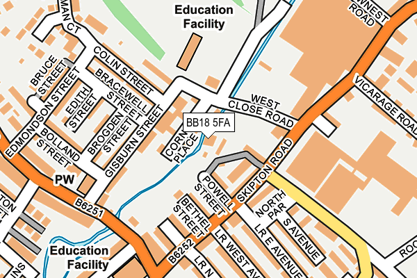 BB18 5FA map - OS OpenMap – Local (Ordnance Survey) BB18 5FA map - OS OpenMap – Local (Ordnance Survey)