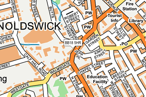 BB18 5HR map - OS OpenMap – Local (Ordnance Survey) BB18 5HR map - OS OpenMap – Local (Ordnance Survey)
