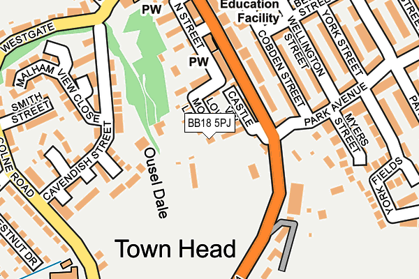 BB18 5PJ map - OS OpenMap – Local (Ordnance Survey) BB18 5PJ map - OS OpenMap – Local (Ordnance Survey)
