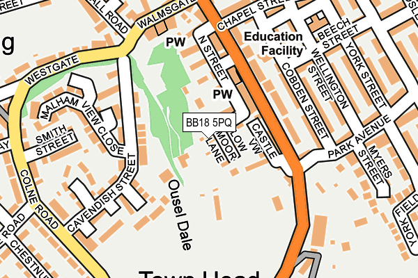 BB18 5PQ map - OS OpenMap – Local (Ordnance Survey) BB18 5PQ map - OS OpenMap – Local (Ordnance Survey)