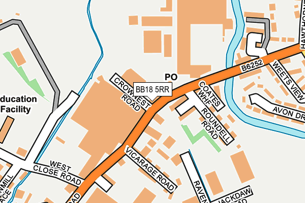 BB18 5RR map - OS OpenMap – Local (Ordnance Survey) BB18 5RR map - OS OpenMap – Local (Ordnance Survey)