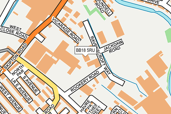BB18 5RU map - OS OpenMap – Local (Ordnance Survey) BB18 5RU map - OS OpenMap – Local (Ordnance Survey)
