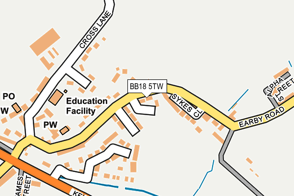 BB18 5TW map - OS OpenMap – Local (Ordnance Survey) BB18 5TW map - OS OpenMap – Local (Ordnance Survey)