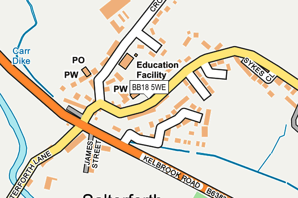BB18 5WE map - OS OpenMap – Local (Ordnance Survey) BB18 5WE map - OS OpenMap – Local (Ordnance Survey)