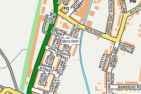 BB18 6NW map - OS OpenMap – Local (Ordnance Survey) BB18 6NW map - OS OpenMap – Local (Ordnance Survey)