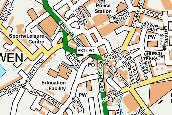 BB3 0BQ map - OS OpenMap – Local (Ordnance Survey) BB3 0BQ map - OS OpenMap – Local (Ordnance Survey)
