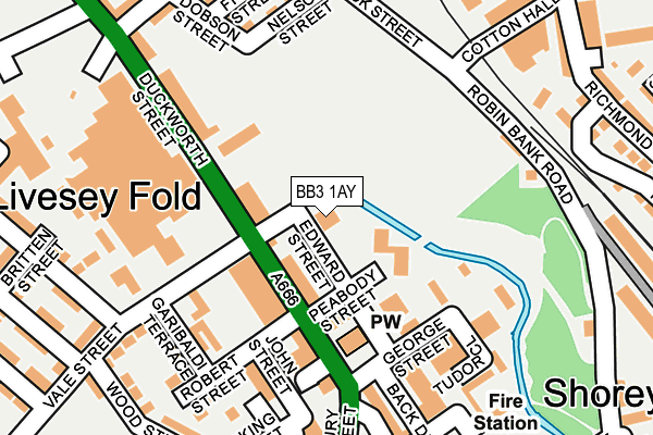 BB3 1AY map - OS OpenMap – Local (Ordnance Survey)