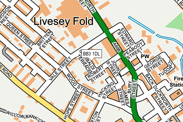 BB3 1DL map - OS OpenMap – Local (Ordnance Survey)