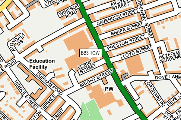 BB3 1QW map - OS OpenMap – Local (Ordnance Survey) BB3 1QW map - OS OpenMap – Local (Ordnance Survey)