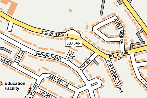 BB3 3AR map - OS OpenMap – Local (Ordnance Survey) BB3 3AR map - OS OpenMap – Local (Ordnance Survey)