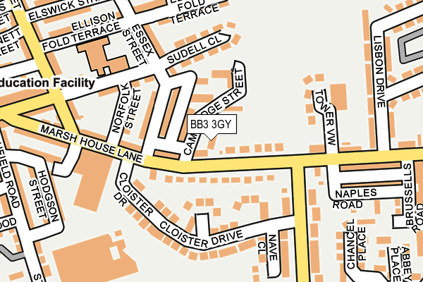 BB3 3GY map - OS OpenMap – Local (Ordnance Survey) BB3 3GY map - OS OpenMap – Local (Ordnance Survey)