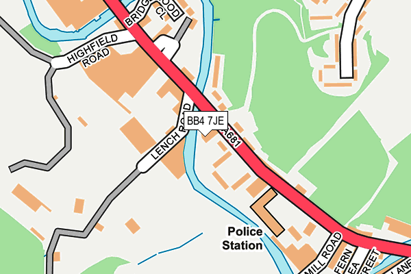 BB4 7JE map - OS OpenMap – Local (Ordnance Survey) BB4 7JE map - OS OpenMap – Local (Ordnance Survey)